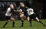 30 January 2005; Felipe Contepomi, Leinster, in action against Steve Winn, left, and Craig Warlow, The Dragons. Celtic League 2004-2005, Pool 1, Leinster v The Dragons, Lansdowne Road, Dublin. Picture credit; Brian Lawless / SPORTSFILE