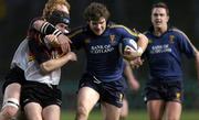 30 January 2005; Gordon D'Arcy, Leinster, in action against Craig Warlow, left, and Jamie Ringer, The Dragons. Celtic League 2004-2005, Pool 1, Leinster v The Dragons, Lansdowne Road, Dublin. Picture credit; Brian Lawless / SPORTSFILE