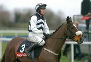 30 January 2005; Moscow Flyer, with Barry Geraghty up, canters to the start of the Byrne Group Plc Tied Cottage Steeplechase. Punchestown Racecourse, Co. Kildare. Picture credit; David Maher / SPORTSFILE