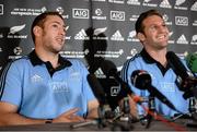20 November 2013; New Zealand's Luke Romano, left, and Kieran Read during a media day ahead of their Guinness Series International match against Ireland on Sunday. New Zealand Media Day, Castleknock Hotel & Country Club, Castleknock, Co. Dublin. Picture credit: Brendan Moran / SPORTSFILE