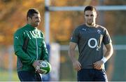 22 November 2013; Ireland's Rob Kearney, left, and Conor Murray during squad training ahead of their Guinness Series International match against New Zealand on Sunday. Ireland Rugby Squad Training, Carton House, Maynooth, Co. Kildare.  Picture credit: Stephen McCarthy / SPORTSFILE