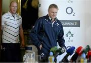 22 November 2013; Ireland head coach Joe Schmidt and Paul O'Connell arrive for a press conference ahead of their Guinness Series International match against New Zealand on Sunday. Ireland Rugby Press Conference, Carton House, Maynooth, Co. Kildare. Picture credit: Stephen McCarthy / SPORTSFILE