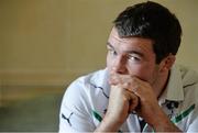 22 November 2013; Ireland's Peter O'Mahony poses for a portrait following a press conference ahead of their Guinness Series International match against New Zealand on Sunday. Ireland Rugby Press Conference, Carton House, Maynooth, Co. Kildare. Picture credit: Stephen McCarthy / SPORTSFILE