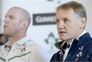 22 November 2013; Ireland head coach Joe Schmidt and Paul O'Connell during a press conference ahead of their Guinness Series International match against New Zealand on Sunday. Ireland Rugby Press Conference, Carton House, Maynooth, Co. Kildare. Picture credit: Stephen McCarthy / SPORTSFILE