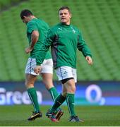 23 November 2013; Ireland's Brian O'Driscoll during the captain's run ahead of their Guinness Series International match against New Zealand on Sunday. Ireland Rugby Squad Captain's Run, Aviva Stadium, Lansdowne Road, Dublin. Picture credit: Matt Browne / SPORTSFILE