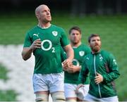 23 November 2013; Ireland's Paul O'Connell during the captain's run ahead of their Guinness Series International match against New Zealand on Sunday. Ireland Rugby Squad Captain's Run, Aviva Stadium, Lansdowne Road, Dublin. Picture credit: Matt Browne / SPORTSFILE