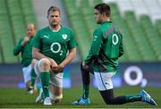23 November 2013; Ireland's Jamie Heaslip, left, and Conor Murray during the captain's run ahead of their Guinness Series International match against New Zealand on Sunday. Ireland Rugby Squad Captain's Run, Aviva Stadium, Lansdowne Road, Dublin. Picture credit: Matt Browne / SPORTSFILE