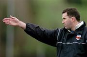 6 February 2005; Liam Hayes, Carlow manager, issues his istructions during the game. Allianz National Football League, Division 2A, Monaghan v Carlow, O'Neill Park, Clontibrit, Co. Monaghan. Picture credit; Pat Murphy / SPORTSFILE