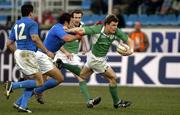 6 February 2005; Brian O'Driscoll, Ireland, in action against Gonzalo Canale and Andrea Masi (12), Italy. RBS Six Nations Championship 2005, Italy v Ireland, Stadio Flamino, Rome, Italy. Picture credit; Brian Lawless / SPORTSFILE