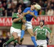 6 February 2005; Denis Leamy, Ireland, in action against Andrea Masi, Italy. RBS Six Nations Championship 2005, Italy v Ireland, Stadio Flamino, Rome, Italy. Picture credit; Brian Lawless / SPORTSFILE