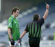 6 February 2005; Jim Donovan, Limerick, is sin-bined by referee Brian Crowe. Allianz National Football League, Division 1B, Laois v Limerick, O'Moore Park, Portlaoise, Co. Laois. Picture credit; Matt Browne / SPORTSFILE