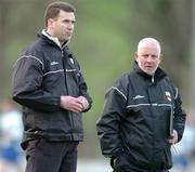6 February 2005; Liam Hayes, Carlow manager, with selector Declan McCarthy, right, before the game. Allianz National Football League, Division 2A, Monaghan v Carlow, O'Neill Park, Clontibrit, Co. Monaghan. Picture credit; Pat Murphy / SPORTSFILE