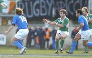 6 February 2005; Gordon D'Arcy, Ireland, in action against Mirco Bergamasco (14) and Andrea Masi, Italy. RBS Six Nations Championship 2005, Italy v Ireland, Stadio Flamino, Rome, Italy. Picture credit; Brendan Moran / SPORTSFILE