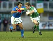 6 February 2005; Brian O'Driscoll, Ireland, in action against Gonzalo Canale, Italy. RBS Six Nations Championship 2005, Italy v Ireland, Stadio Flamino, Rome, Italy. Picture credit; Brendan Moran / SPORTSFILE