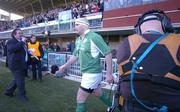 6 February 2005; Ireland's John Hayes makes his way onto the field to earn his 50th International cap for Ireland. RBS Six Nations Championship 2005, Italy v Ireland, Stadio Flamino, Rome, Italy. Picture credit; Brendan Moran / SPORTSFILE