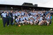 24 November 2013; The Na Piarsaigh squad celebrate after victory over Sixmilebridge. AIB Munster Senior Club Hurling Championship Final, Na Piarsaigh, Limerick v Sixmilebridge, Clare. Cusack Park, Ennis, Co. Clare. Picture credit: Diarmuid Greene / SPORTSFILE