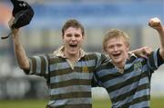 11 February 2005; St. Gerard's Schools players Kyle Tonetti,left, who converted Simon Campbell's, right, winning try celebrate after the final whistle. Leinster Schools Senior Cup Quarter-Final, St. Gerard's School v Terenure College, Donnybrook, Dublin. Picture credit; Matt Browne / SPORTSFILE