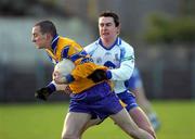 13 February 2005; Rory Donnelly, Clare, in action against  Gary McQuaid, Monaghan. Allianz National Football League, Division 2A, Clare v Monaghan, Cusack Park, Ennis, Co. Clare. Picture credit; Kieran Clancy / SPORTSFILE