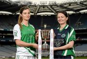 26 November 2013; Junior players Emily Brick, left, Na Gaeil, Co. Kerry, and Sue O'Sullivan, Dunedin Connolly’s, Edinburgh, in attendance at a Tesco Homegrown Ladies Football All-Ireland Club Championship Finals media day. Croke Park, Dublin. Photo by Sportsfile