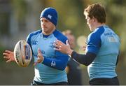 26 November 2013; Leinster's Jimmy Gopperth, left, and Eoin Reddan during squad training ahead of their Celtic League 2013/14, Round 9, game against Scarlets on Saturday. Leinster Rugby Squad Training & Press Briefing, Rosemount, UCD, Belfield, Dublin. Picture credit: Brendan Moran / SPORTSFILE