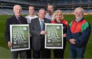 26 November 2013; Pictured are, from left to right, Tony Fegan, Cillian O'Connor, Mayo footballer, Uachtarán Chumann Lúthchleas Gael Liam Ó Néill, Peter Kelly, Dublin hurler, Maria Nolan and Tom Boland in attendance at the 2014 &quot;Off the Booze, on the Ball&quot; launch. Croke Park, Dublin. Picture credit: Ramsey Cardy / SPORTSFILE
