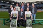 26 November 2013; Pictured are Mayo footballer Cillian O'Connor, front row, left, Uachtarán Chumann Lúthchleas Gael Liam Ó Néill, centre, and Dublin hurler Peter Kelly, right, with representatives from Munster and Ulster Colleges in attendance at the 2014 &quot;Off the Booze, on the Ball&quot; launch. Croke Park, Dublin. Picture credit: Ramsey Cardy / SPORTSFILE