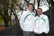 27 November 2013; In attendance at a press conference ahead of the 20th Spar European Cross Country Championships, which take place in Belgrade, Serbia, on Sunday December 8th, are Kevin Ankrom, left, High Performance Director, Athletics Ireland, and Chris Jones, National Endurance Coach. Alexander Hotel, Dublin. Picture credit: Brendan Moran / SPORTSFILE