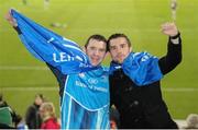 30 November 2013; Leinster supporters Peter Redmond, left, and Stephen Mason at the game. Celtic League 2013/14 Round 9, Leinster v Scarlets, RDS, Ballsbridge, Dublin. Picture credit: Ramsey Cardy / SPORTSFILE