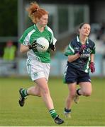 30 November 2013; Louise Ni Mhuircheartaigh, Na Gaeil, in action against Dunedin Connolly's. TESCO HomeGrown All-Ireland Junior Club Final, Dunedin Connolly’s, Edinburgh v Na Gaeil, Kerry, Crettyard, Newtown, Co. Laois. Picture credit: Matt Browne / SPORTSFILE