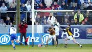 20 February 2005; James McGarry, Kilkenny goalkeeper, saves a penalty from Paul Flynn, 15, Waterford. 2005 Allianz National Hurling League, Division 1A, Waterford v Kilkenny, Walsh Park, Waterford. Picture credit; Matt Browne / SPORTSFILE