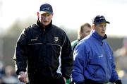 20 February 2005; Brian Cody, left, Kilkenny manager, pictured with Waterford manager Justin McCarthy. 2005 Allianz National Hurling League, Division 1A, Waterford v Kilkenny, Walsh Park, Waterford. Picture credit; Matt Brone / SPORTSFILE
