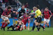 20 February 2005;  James Storey, Munster, in action against Cameron Mather, Glasgow Rugby. Celtic League 2004-2005, Pool 1, Munster v Glasgow Rugby, Thomond Park, Limerick. Picture credit; Kieran Clancy / SPORTSFILE