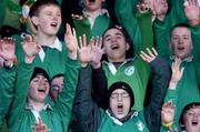 21 February 2005; Gonzaga College fans pictured during the game against Blackrock College. Leinster Schools Junior Cup Quarter-Final, Blackrock College v Gonzaga College, Donnybrook, Dublin. Picture credit; Matt Browne / SPORTSFILE