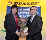 10 December 2013; Gary Jennings, left, and Kevin Flanagan, Tarmac Rally Champions, in attendance at the Dunlop Motorsport Ireland Awards 2013. The Marker Hotel, Grand Canal Dock, Dublin. Picture credit: Barry Cregg / SPORTSFILE
