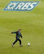 11 March 2005; Ronan O'Gara in action during kicking practice. Ireland squad kicking practice, Lansdowne Road, Dublin. Picture credit; Matt Browne / SPORTSFILE