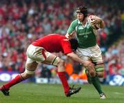 19 March 2005; Simon Easterby, Ireland, is tackled by Michael Owen, Wales. RBS Six Nations Championship 2005, Wales v Ireland, Millennium Stadium, Cardiff, Wales. Picture credit; Pat Murphy / SPORTSFILE
