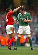 19 March 2005; Donnacha O'Callaghan, Ireland, congratulates Wales' Rhys Williams at the end of the game. RBS Six Nations Championship 2005, Wales v Ireland, Millennium Stadium, Cardiff, Wales. Picture credit; Pat Murphy / SPORTSFILE