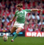 19 March 2005; Ronan O'Gara, Ireland, in action during the game against Wales. RBS Six Nations Championship 2005, Wales v Ireland, Millennium Stadium, Cardiff, Wales. Picture credit; Pat Murphy / SPORTSFILE