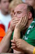 19 March 2005; An Ireland fan watches the final moments of the game. RBS Six Nations Championship 2005, Wales v Ireland, Millennium Stadium, Cardiff, Wales. Picture credit; Pat Murphy / SPORTSFILE