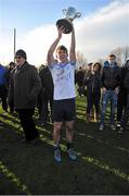 19 December 2013; Maynooth Post Primary captain Owen Byrne lifts the cup. Dublin Schools Senior “A” Football Final, St Benildus College v Maynooth Post Primary. O'Toole Park, Crumlin, Dublin. Picture credit: Barry Cregg / SPORTSFILE