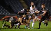 20 December 2013; Jordi Murphy, Leinster, is tackled by, from left, Greig Tonks, Ben Atiga and Roddy Grant, Edinburgh. Celtic League 2013/14, Round 10, Edinburgh v Leinster, Murrayfield, Edinburgh, Scotland. Picture credit: Stephen McCarthy / SPORTSFILE