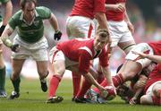 19 March 2005; Wales scrum-half Dwayne Peel gets the ball away from a ruck. RBS Six Nations Championship 2005, Wales v Ireland, Millennium Stadium, Cardiff, Wales. Picture credit; Brendan Moran / SPORTSFILE