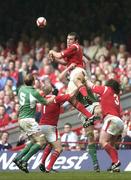 19 March 2005; Robert Sidoli, Wales, goes up to win possession at the restart. RBS Six Nations Championship 2005, Wales v Ireland, Millennium Stadium, Cardiff, Wales. Picture credit; Brendan Moran / SPORTSFILE