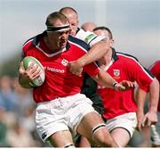 14 August 1999; John Langford, Munster, is tackled by Pat Duignan, Connacht. Interprovincial Rugby Championship, Connacht v Munster, The Sportsground, Galway. Picture credit: Aoife Rice / SPORTSFILE