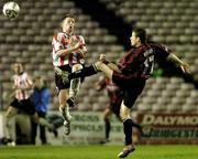 1 April 2005; James Keddy, Bohemians, in action against Eamon Doherty, Derry City. eircom League, Premier Division, Bohemians v Derry City, Dalymount Park, Dublin. Picture credit; Brian Lawless / SPORTSFILE