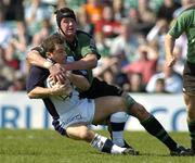 2 April 2005; Mike Hercus, Sale Sharks, is tackled by Christian Short, Connacht. European Challenge Cup 2004-2005, Semi-Final, Connacht v Sale Sharks, Sportsground, Galway. Picture credit; Pat Murphy / SPORTSFILE