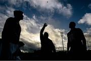 5 January 2014; Referee Feral Barry tosses the coin between the two captains, Conor Gillispie, left, Meath, and Bryan Menton, DIT, before the start of the game. Bord na Mona O'Byrne Cup, Group C, Round 1, Meath v DIT, Páirc Táilteann, Navan, Co. Meath. Picture credit: David Maher / SPORTSFILE