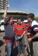 3 April 2005; A Munster supporter attempts to sell a ticket before the match. Heineken European Cup 2004-2005, Quarter-Final, Biarritz Olympique v Munster, Anoeta Stadium, San Sebastian, Spain. Picture credit; Damien Eagers / SPORTSFILE