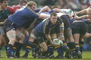 2 April 2005; Guy Easterby, Leinster, gets the ball away from the scrum. Heineken European Cup 2004-2005, Quarter-Final, Leinster v Leicester, Lansdowne Road, Dublin. Picture credit; Brendan Moran / SPORTSFILE