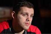 7 January 2014; Ulster's Darren Cave, during a press conference ahead of their Heineken Cup 2013/14, Pool 5, Round 5, game against Montpellier on Friday. Ulster Rugby Press Conference, Ravenhill Park, Belfast, Co. Antrim. Picture credit: Oliver McVeigh / SPORTSFILE